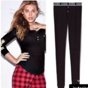 VS Pink Thermal Pajamas set in BLACK